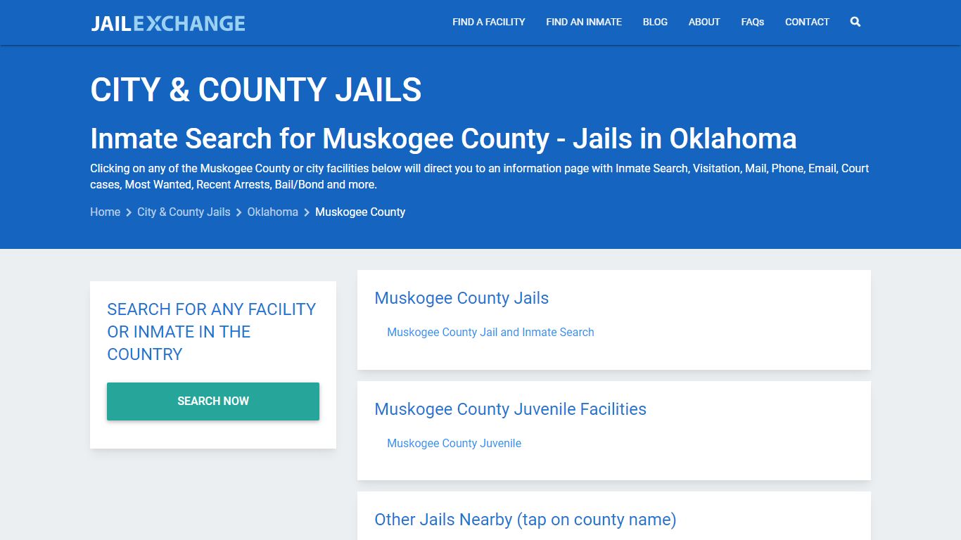 Inmate Search for Muskogee County | Jails in Oklahoma - Jail Exchange
